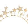 Alloy Electroplated Three Dimensional Star Headband For Women With Diamond And Pearl Simple Style