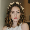 Alloy Electroplated Three Dimensional Star Headband For Women With Diamond And Pearl Simple Style