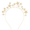 Alloy Electroplated Three Dimensional Star Headband For Women With Diamond And Pearl Simple Style