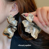 Alloy Electroplated Threedimensional Flower Metal Earrings For Women Light Luxury Highend Style