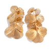 Alloy Electroplated Threedimensional Ginkgo Leaf Flower Imitation Pearl Tassel Women's Earrings With Geometric Pattern
