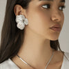 Alloy Electroplated Threedimensional Ginkgo Leaf Flower Imitation Pearl Tassel Women's Earrings With Geometric Pattern