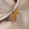 Alloy Electroplated Wheat Ear Flower Brooch For Women