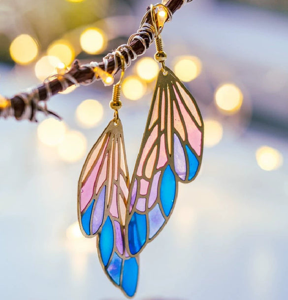Alloy Electroplated Wings Butterfly Earrings For Women