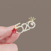 Alloy Electroplated Women's Antislip Brooch With Natural Style And Numbers Pattern