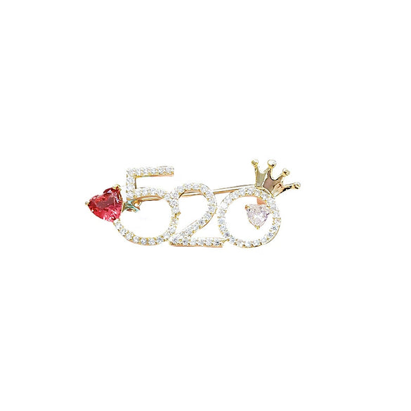 Alloy Electroplated Women's Antislip Brooch With Natural Style And Numbers Pattern