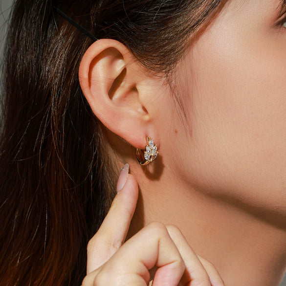 Alloy Electroplated Women's Elegant Flower Pattern Earrings