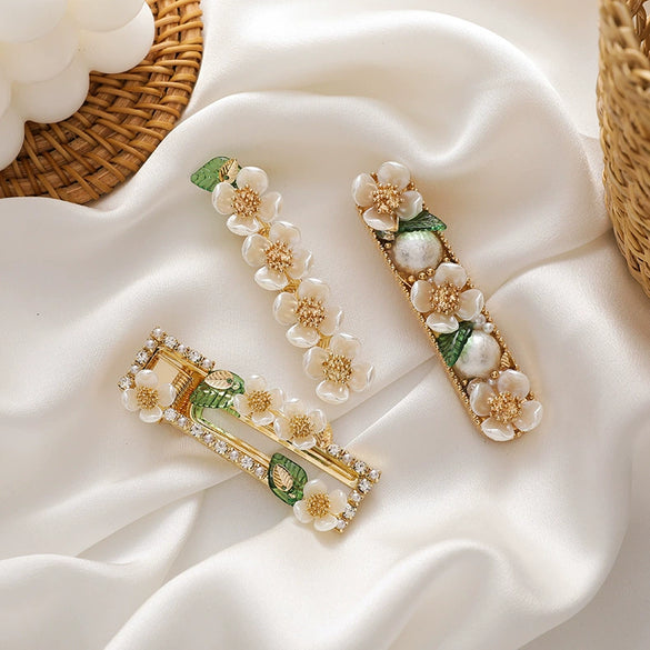 Alloy Electroplated Women's Plant Flower Style Duckbill Clip Hair Accessory