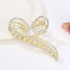 Alloy Electroplated Women's Rhinestone Pearl Hair Shark Clip With Bow Design