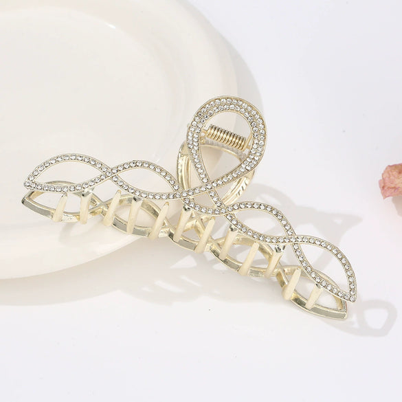 Alloy Electroplated Women's Rhinestone Pearl Hair Shark Clip With Bow Design