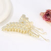 Alloy Electroplated Women's Rhinestone Pearl Hair Shark Clip With Bow Design