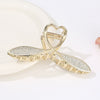 Alloy Electroplated Women's Rhinestone Pearl Hair Shark Clip With Bow Design