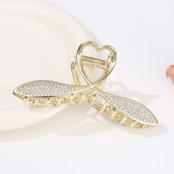 Alloy Electroplated Women's Rhinestone Pearl Hair Shark Clip With Bow Design