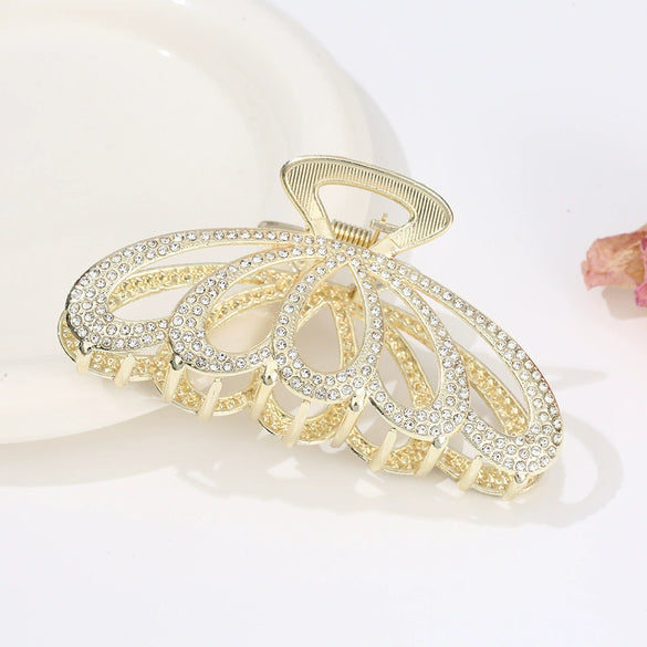 Alloy Electroplated Women's Rhinestone Pearl Hair Shark Clip With Bow Design