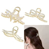 Alloy Electroplated Women's Rhinestone Pearl Hair Shark Clip With Bow Design