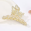 Alloy Electroplated Women's Rhinestone Pearl Hair Shark Clip With Bow Design