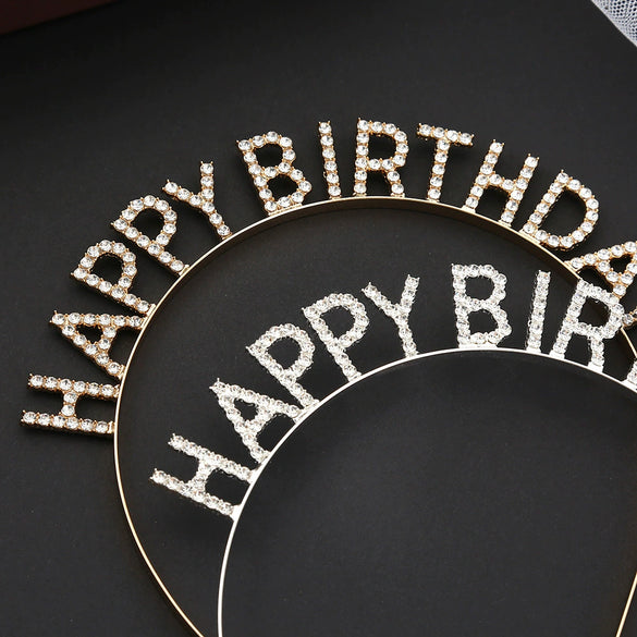 Alloy Electroplating Female Birthday Letter Headband