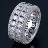 Alloy Electroplating Geometric Doublerow Hollow Microinlaid Zircon Women's Ring Jewelry