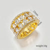 Alloy Electroplating Geometric Doublerow Hollow Microinlaid Zircon Women's Ring Jewelry