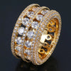 Alloy Electroplating Geometric Doublerow Hollow Microinlaid Zircon Women's Ring Jewelry