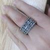 Alloy Electroplating Geometric Doublerow Hollow Microinlaid Zircon Women's Ring Jewelry