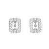 Alloy Electroplating Geometric Fashionable Microencrusted Zircon Simple Niche Design Earrings
