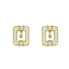 Alloy Electroplating Geometric Fashionable Microencrusted Zircon Simple Niche Design Earrings