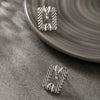 Alloy Electroplating Geometric Fashionable Microencrusted Zircon Simple Niche Design Earrings