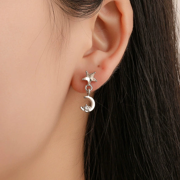 Alloy Electroplating Geometric Star Moon Tassel Women's Ear Jewelry