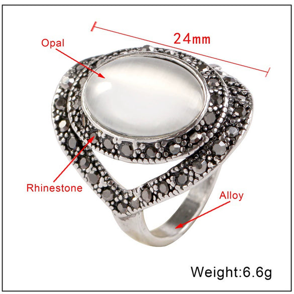 Alloy Electroplating Hollow Retro Cat Eye Ring Unisex Jewelry