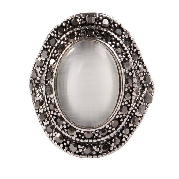 Alloy Electroplating Hollow Retro Cat Eye Ring Unisex Jewelry