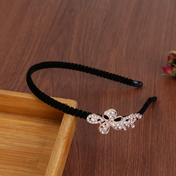 Alloy Electroplating Rhinestone Bow Headband For Women