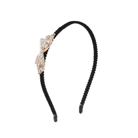 Alloy Electroplating Rhinestone Bow Headband For Women