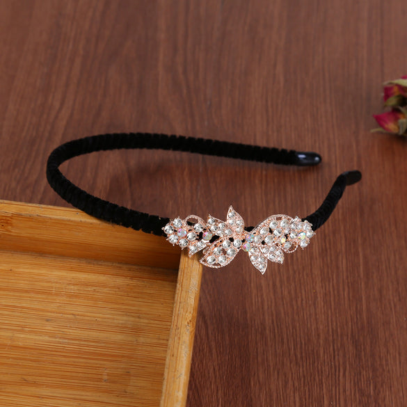 Alloy Electroplating Rhinestone Bow Headband For Women