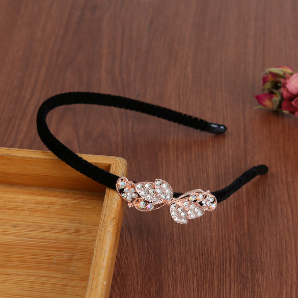 Alloy Electroplating Rhinestone Bow Headband For Women