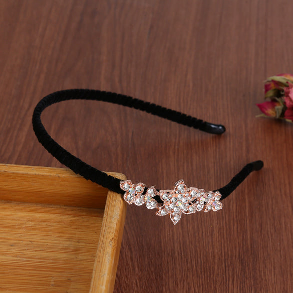 Alloy Electroplating Rhinestone Bow Headband For Women
