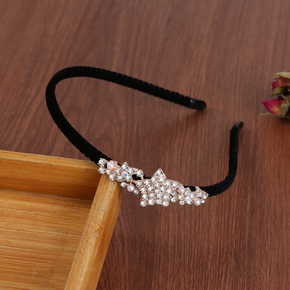 Alloy Electroplating Rhinestone Bow Headband For Women