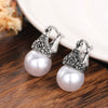 Alloy Elegant Geometric And Flower Pattern Zircon Inlaid Rose Earrings For Women