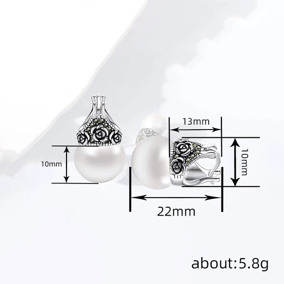 Alloy Elegant Geometric And Flower Pattern Zircon Inlaid Rose Earrings For Women