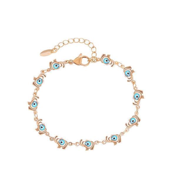 Alloy Enamel Animal Zodiac Devil's Eye Elephant Cartoon Cute Fashion Women's Bracelet Electroplated