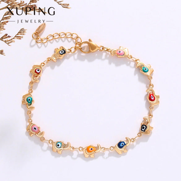Alloy Enamel Animal Zodiac Devil's Eye Elephant Cartoon Cute Fashion Women's Bracelet Electroplated