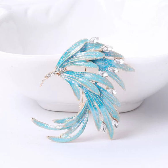 Alloy Enamel Flower Wing Women's Brooch With Electroplating