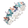 Alloy Enamel Hair Butterfly Elastic Bracelet For Women With Diamond Inlaid And Painting Oil Process