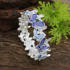Alloy Enamel Hair Butterfly Elastic Bracelet For Women With Diamond Inlaid And Painting Oil Process