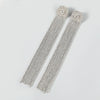 Alloy Encrusted Rhinestone Long Tassel Earrings Trendy Women's Fashionable Earrings