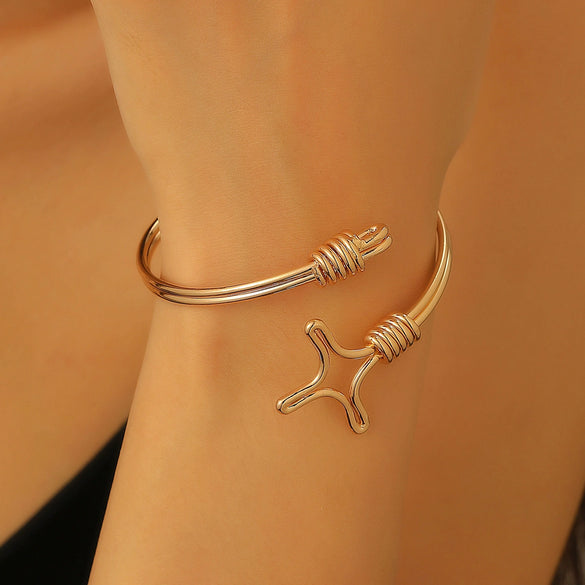 Alloy Exaggerated Cross Heart Electroplated Fashion Bracelet