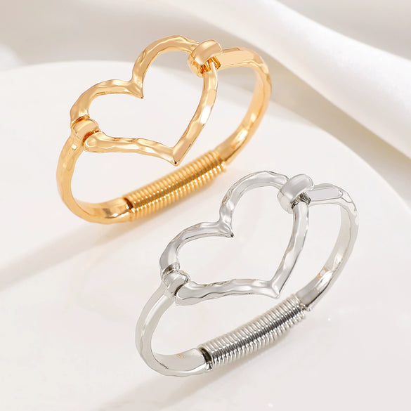 Alloy Exaggerated Cross Heart Electroplated Fashion Bracelet