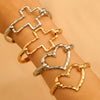 Alloy Exaggerated Cross Heart Electroplated Fashion Bracelet