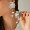 Alloy Exaggerated Flower Jewelry Set With Electroplating
