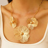 Alloy Exaggerated Flower Jewelry Set With Electroplating